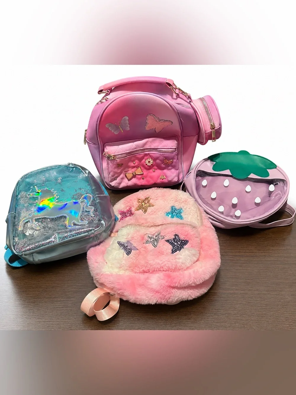 Bundle of 4 min-backpacks/purses